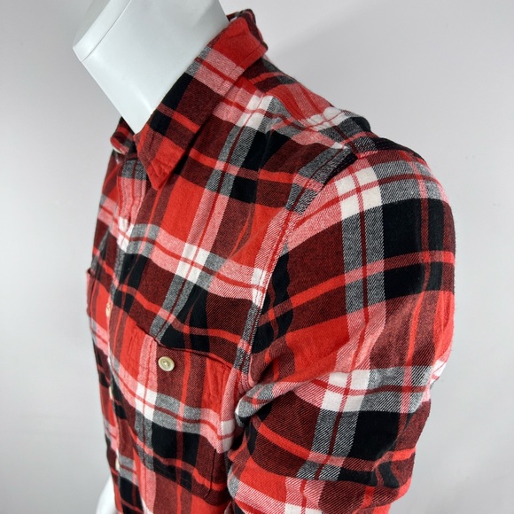 LUCKY BRAND LONG SLEEVES PLAD SHIRT, RED BLACK WHITE, SOFT,STRECH MATERIAL,LARGE - Picture 3 of 13